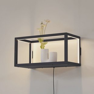 Lindby LED wandlamp Birta, stekker, plank, 51 cm, USB