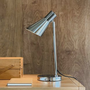 Dyberg Larsen tafellamp DL12, chroom, hoogte 44,5 cm, metaal