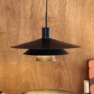 Dyberg Larsen hanglamp Kay, Ø 50 cm, zwart, metaal