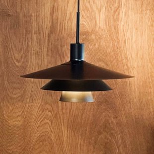 Dyberg Larsen hanglamp Kay, Ø 40 cm, zwart, metaal