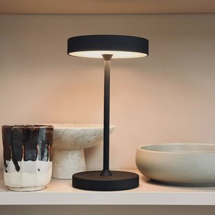 Dyberg Larsen LED tafellamp Starlight, zwart, hoogte 26 cm