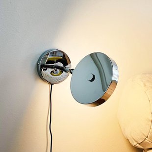 Dyberg Larsen LED wandlamp Starlight, chroom Ø 14 cm dimbaar