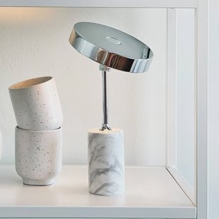 Dyberg Larsen LED tafellamp Starlight, chroom/wit