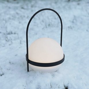 Dyberg Larsen LED lamp op zonne-energie Summer, wit/zwart hoogte 26 cm