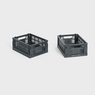 HAY HAY Colour Crate Mini 2-pack 13x17 cm Charcoal