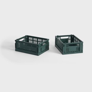 HAY HAY Colour Crate Mini 2-pack 13x17 cm Dark green