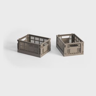 HAY HAY Colour Crate Mini 2-pack 13x17 cm Warm grey