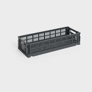 HAY Colour Crate Mini Oblong 13x34,5 cm Charcoal