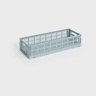 HAY Colour Crate Mini Oblong 13x34,5 cm Dusty blue