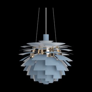 Louis Poulsen PH Artichoke hanglamp Ø48 cm Dusty blue-brass metallised