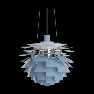 Louis Poulsen PH Artichoke hanglamp Ø48 cm Dusty blue-high lustre chrome plated