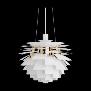 Louis Poulsen PH Artichoke hanglamp Ø48 cm Soft white-brass metallised