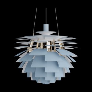 Louis Poulsen PH Artichoke hanglamp Ø60 cm Dusty blue-brass metallised