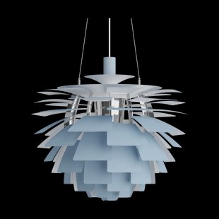 Louis Poulsen PH Artichoke hanglamp Ø60 cm Dusty blue-high lustre chrome plated