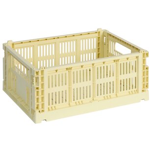 Hay Colour Crate Krat RE Opbergbak M Light Yellow