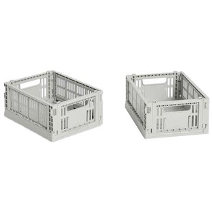 Hay Colour Crate Krat RE Opbergbak XS Set Van 2&nbsp;Grey