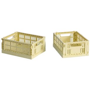 Hay Colour Crate Krat RE Opbergbak XS Set Van 2&nbsp;Light Yellow