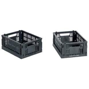 Hay Colour Crate Krat RE Opbergbak XS Set Van 2&nbsp;Charcoal
