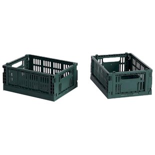 Hay Colour Crate Krat RE Opbergbak XS Set Van 2&nbsp;Dark Green