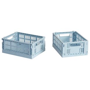 Hay Colour Crate Krat RE Opbergbak XS Set Van 2&nbsp;Soft Blue