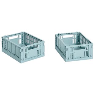 Hay Colour Crate Krat RE Opbergbak XS Set Van 2&nbsp;Dusty Blue