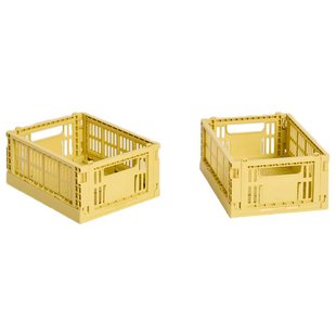 Hay Colour Crate Krat RE Opbergbak XS Set Van 2&nbsp;Dusty Yellow