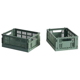 Hay Colour Crate Krat RE Opbergbak XS Set Van 2&nbsp;Sage Green