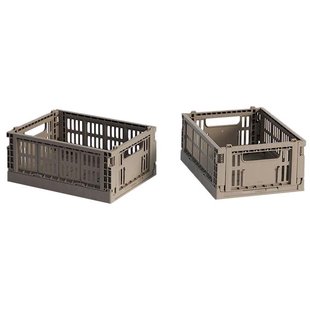 Hay Colour Crate Krat RE Opbergbak XS Set Van 2&nbsp;Warm Grey