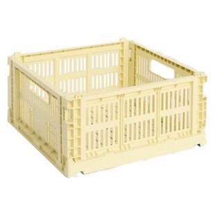 Hay Colour Crate Krat RE Opbergbak Square M Light Yellow