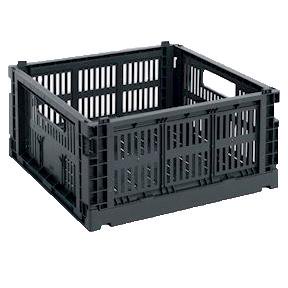 Hay Colour Crate Krat RE Opbergbak Square M Charcoal