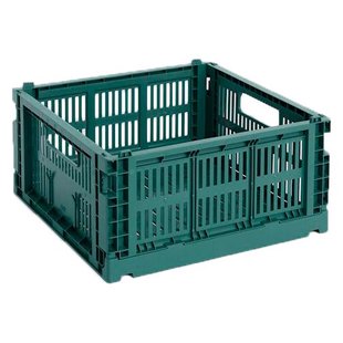 Hay Colour Crate Krat RE Opbergbak Square M Dark Green