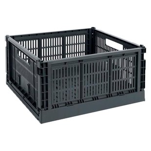 Hay Colour Crate Krat RE Opbergbak Square L Charcoal