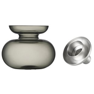 Zone Denmark Inu Vaas/kaarsenhouder 2-delig Smoked Grey/Steel