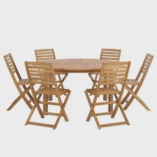 Beliani - TOLVE - Tuinset voor 6 - Lichte houtkleur - Acaciahout