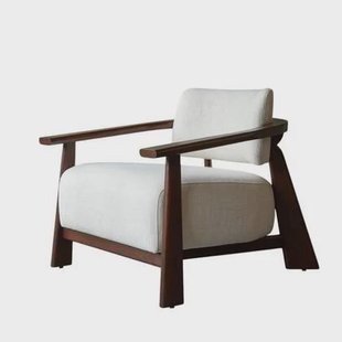 Tikamoon - Fauteuil Matéo van mindihout en stof, 1 zitplaats