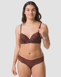 HEMA Voorgevormde kanten bh met beugel donkerbruin (donkerbruin)
