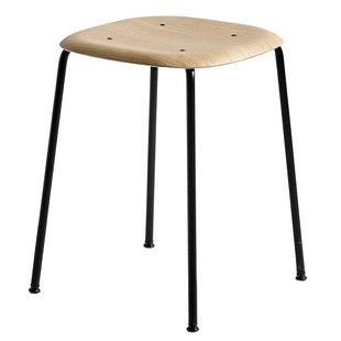 Hay Soft Edge 70 Kruk Zwart Onderstel Gelakt Eiken