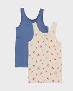 HEMA Kinderhemden stretch katoen kersen - 2 stuks blauw (blauw)