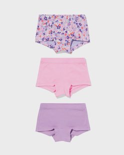 HEMA Kinderboxers stretch katoen bloemen - 3 stuks roze (roze)