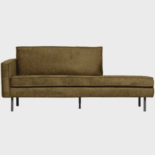 WOOOD Daybed Left Rodeo - Structure Velvet - Brass - 85x203x86