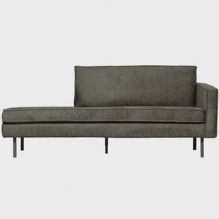 WOOOD Daybed Right Rodeo - Structure Velvet - Frost - 85x203x86