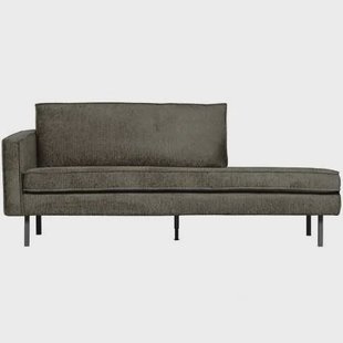 WOOOD Daybed Left Rodeo - Structure Velvet - Frost - 85x203x86