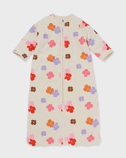 HEMA Slaapzak met afneembare mouwen velvet 3.0tog bloemen gebroken wit (gebroken wit)