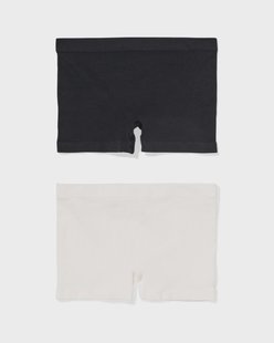 HEMA Kinderboxers naadloos rib - 2 stuks zwart/wit (zwart/wit)