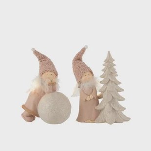 J-Line kerstfiguur Engel 3 Delig Horen|Zien|Zwijgen - polyresin - grijs