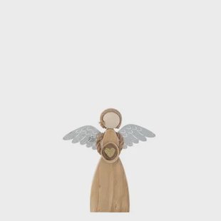 J-Line figuur Engel Hart - hout|metaal - bruin