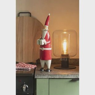 J-Line kerstfiguren Kerstman - ijzer - wit|rood - small