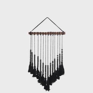 J-Line hanger Pompon - katoen - zwart