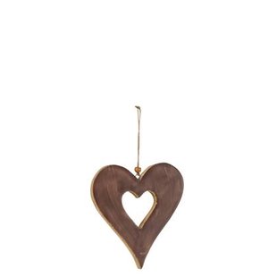 J-Line hanger Hart - hout - bruin - large - 3 stuks