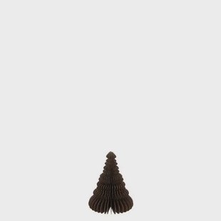 J-Line kersthanger Kerstboom - papier - bruin - small - 2 stuks